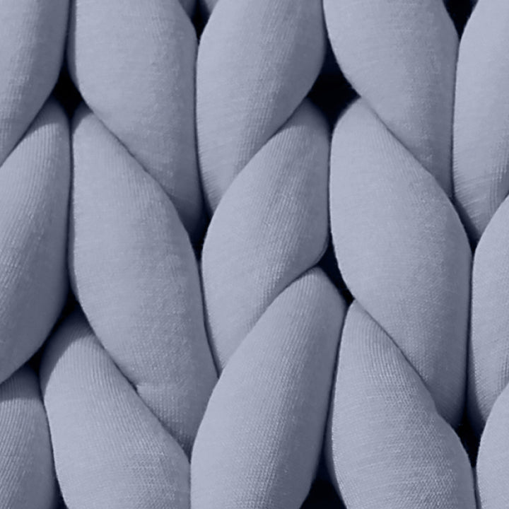 Closeup on the texture of the Blueberry Gravity Weighted Chunky Knit Blanket - #color_blueberry