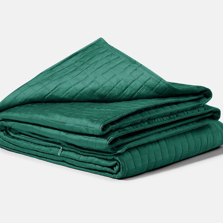Folded Forest Green Gravity Weighted Cooling Blanket - #color_forest-green