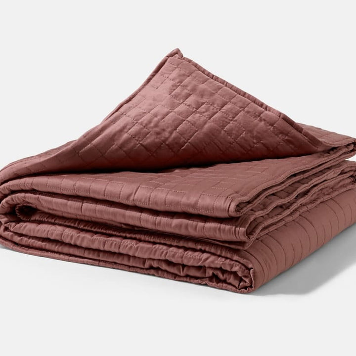 Folded Periwinkle Gravity Weighted Cooling Blanket - #color_cocoa