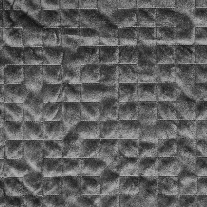Closeup of stitching on plush grey fabric - #color_grey
